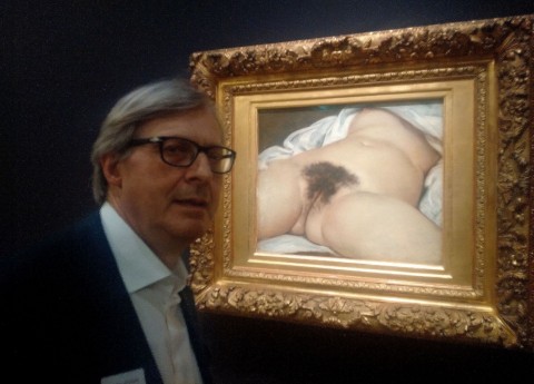 Sgarbi davanti l'Origine del mondo di Courbet
