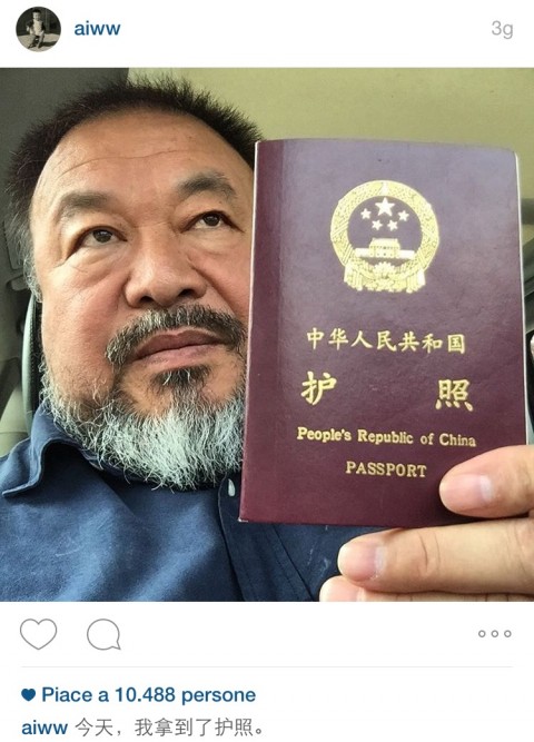 L'annuncio di Ai Weiwei su Instagram