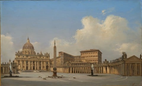 Ippolito Caffi, Roma. Piazza San Pietro, 1856 - Venezia, Fondazione Musei Civici di Venezia-Galleria Internazionale d’Arte Moderna di Ca’ Pesaro