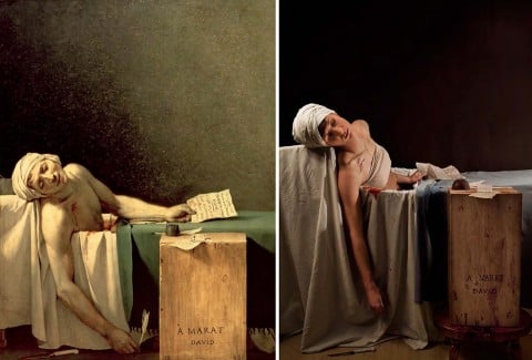 Jacques Louis David, La morte di Marat (1793), remake di Adrianne Adelle