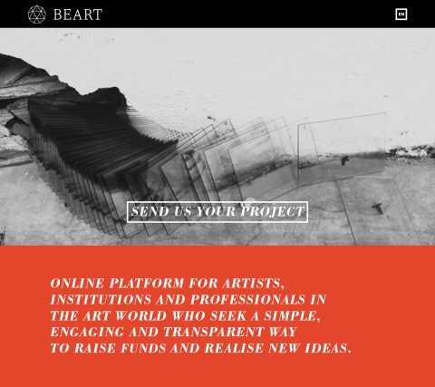 La landing page del sito BeArt