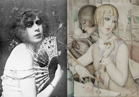 Lili Elbe e un suo ritratto di Gerda Gottlib