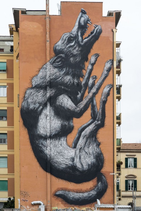 Roa, Jumping Wolf, Roma - photo Giorgio Benni - courtesy 999