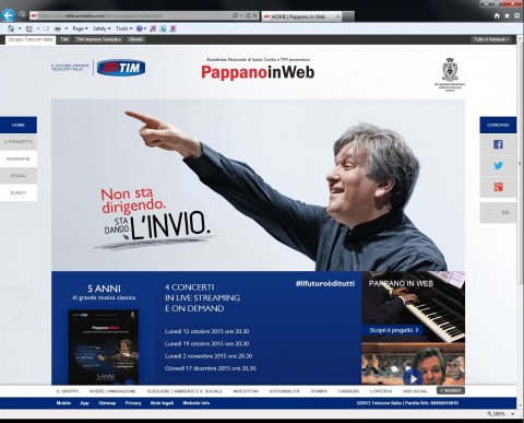 La homepage del sito TIM per PappanoinWeb 2015