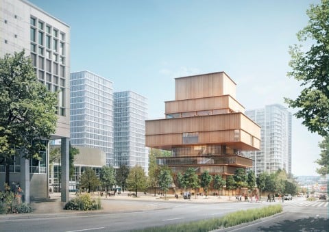 View of the new Vancouver Art Gallery from Queen Elizabeth Plaza © Herzog & de Meuron