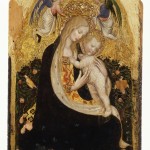 Antonio Pisano detto Pisanello, Madonna col bambino, detta Madonna della quaglia, tempera su tavola, cm 54x32