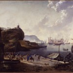 Hans de Jode, Porto di mare, olio su tela, cm 70x99, rubato a Verona