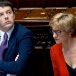 Il premier Matteo Renzi e il Ministro della Difesa Roberta Pinotti