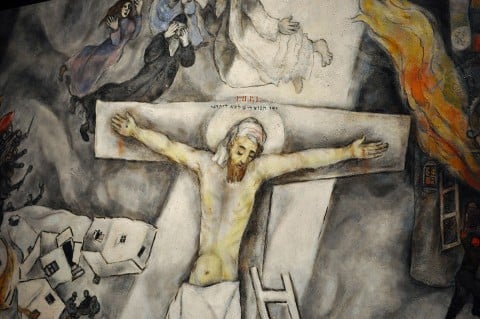 La Crocifissione Bianca di Marc Chagall (particolare)