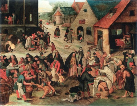 Pieter Brueghel il Giovane, Le sette opere di misericordia, 1616, Collezione privata, Belgio