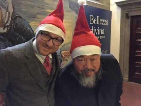 Ai Weiwei a Firenze con il direttore della Fondazione Palazzo Strozzi, Arturo Galansino (foto Palazzo Strozzi)