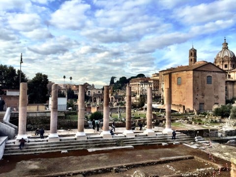 Il Tempio della Pace di Roma dopo l'anastilosi delle colonne