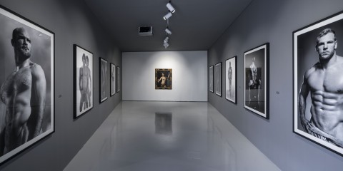 Vanità-Vanitas - veduta della sala con l’Allegoria della vita umana di Cagnacci e le fotografie di Fred Goudon - MEF, Torino 2015