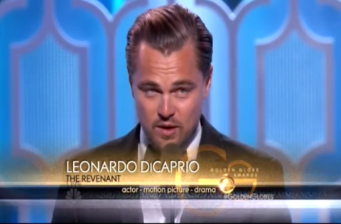 Leonardo Di Caprio ai Golden Globe