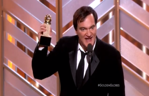 Quentin Tarantino ritira il Golden Globe per Morricone