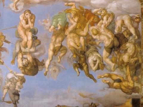 Michelangelo Buonarroti, Giudizio universale (1535-41), dettaglio - Cappella Sistina, Roma
