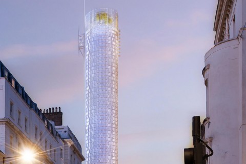 Un rendering dello Skinny Shard, di Renzo Piano