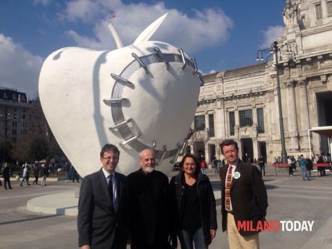Da sinistra: l'Assessore Filippo Del Corno, Pistoletto, Carmela Rozza e Marc Magnifico (Fai) - foto Milano Today
