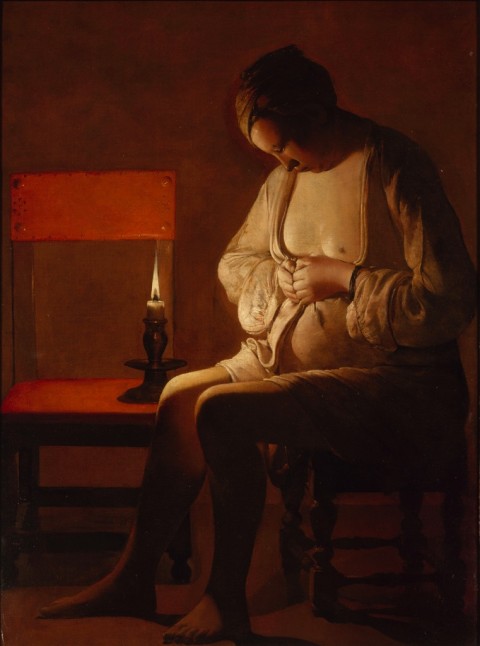 Georges de La Tour, Donna che si spulcia