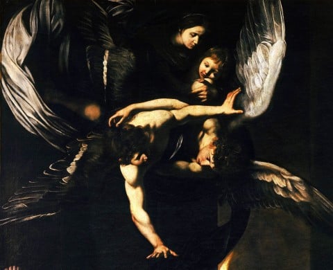 Madonna col Bambino e angeli, da Le Sette opere di misericordia di Caravaggio