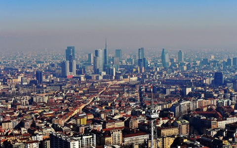 PANORAMICA DI MILANO VISTA DELLA TORRE ISOZAKI