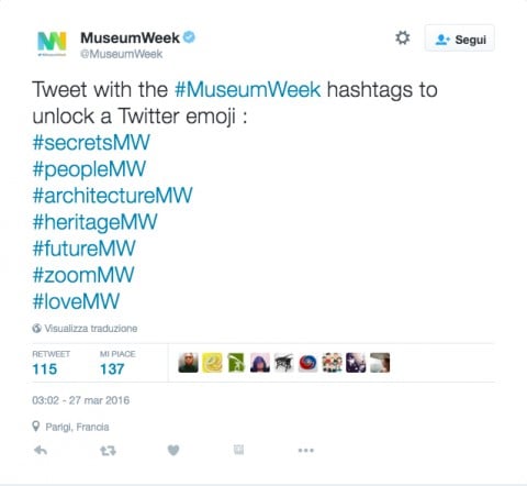 I sette hashtag di #MuseumWeek 2016