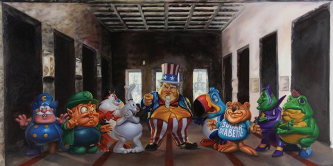 Ron English, Uncle scam's last breakfast - courtesy Dorothy Circus Gallery, Roma