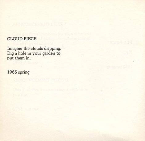 Yoko Ono, Cloud Piece, 1963