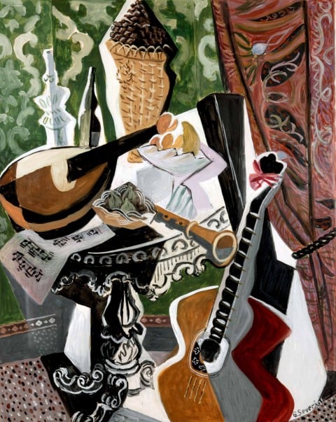 Gino Severini, Natura morta con strumenti musicali, inizio anni ‘40