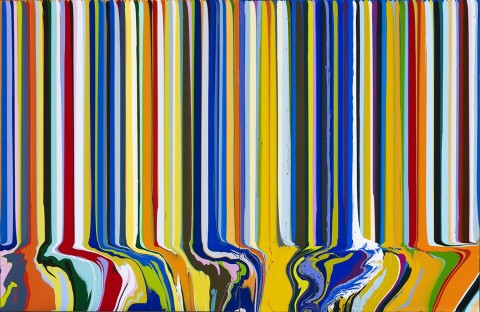 Ian Davenport, Colorcade Orange & Blue, 2015