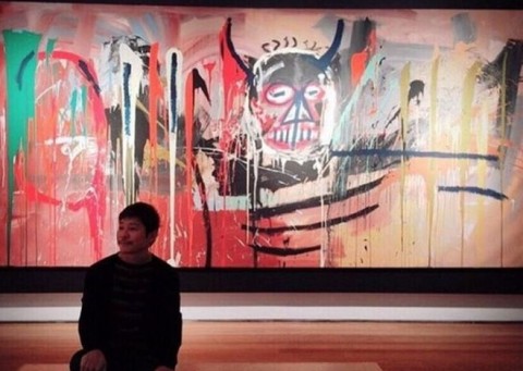 Il Selfie di Yusaku Maezawa su Instagram con il Basquiat milionario