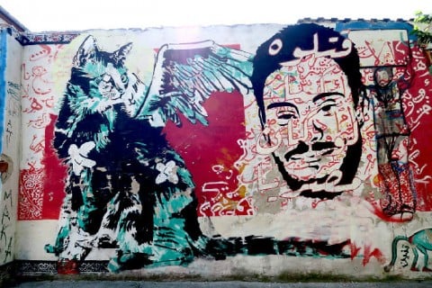 Il murale di El Teneen per Giulio Regeni, a Berlino