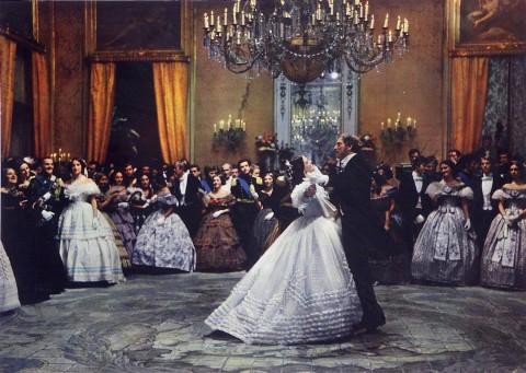 Una scena del ballo de “Il Gattopardo”, girata a Palazzo Ganci