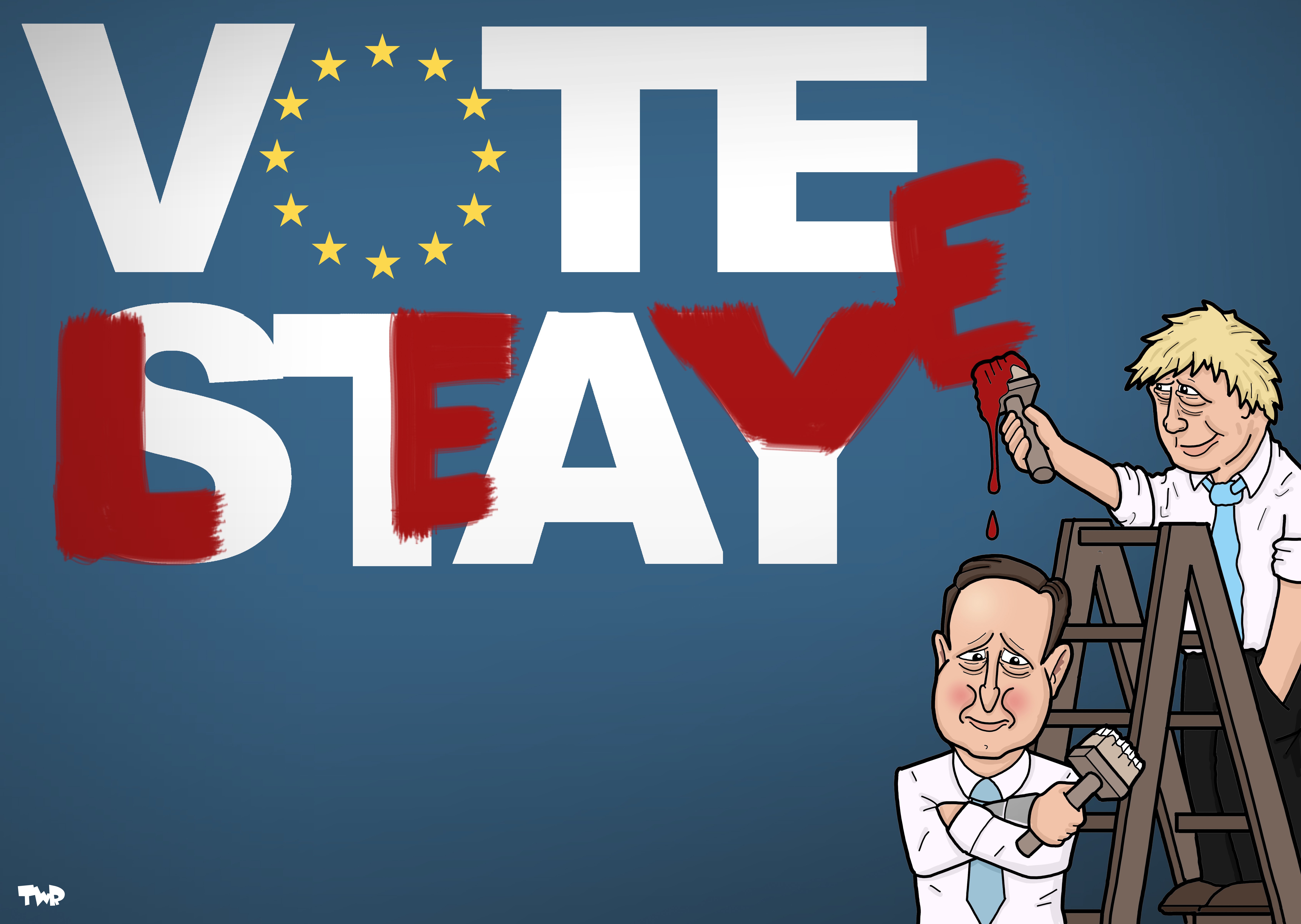 David Cameron e Boris Johnson nel cartoon di Tjeerd Royaards