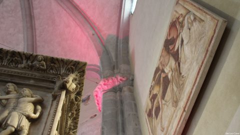 Dettagli del Battistero del Duomo di Udine, sede dell'installazione audio di Michele Spanghero - Foto Lara Carrer 