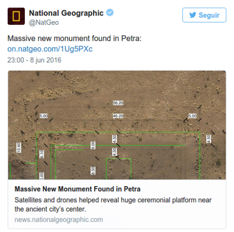 L'annuncio della scoperta in un tweet del National Geographic