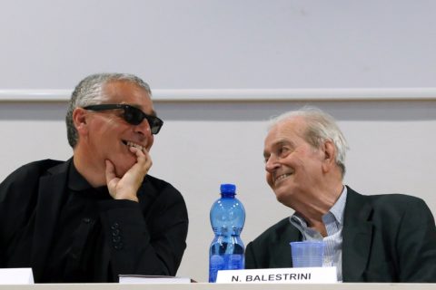 Nanni Balestrini – “Tutto” in una volta - FM Centro per l’Arte Contemporanea, Milano 2016 - photo Virginia Garra - Marco Scotini e Nanni Balestrini