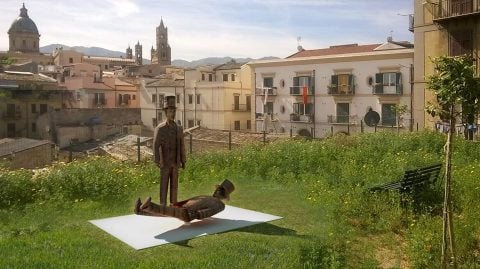 Laboratorio Saccardi, rendering per il monumento a Franco & Ciccio, 2016