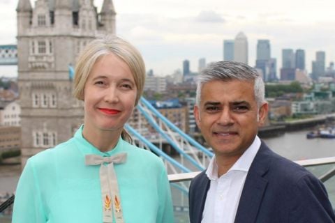 Justine Simons con Sadiq Khan (foto standard.co.uk)