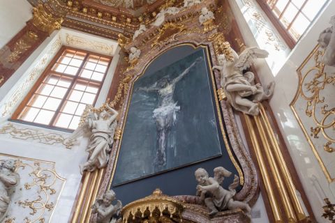 Yan Pei Ming, Crucifixion, 2016, Belvedere, Vienna