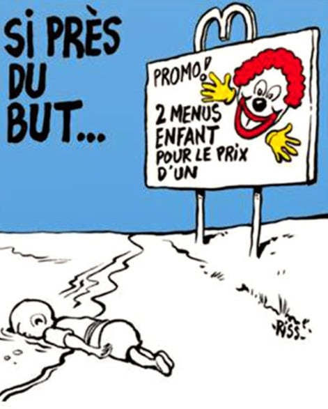 Charlie Hebdo, vignetta di Riss sulla morte d Aylan