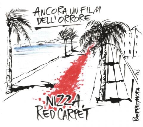 La vignetta di Beppe Mora sul Fatto, per la strage di Nizza