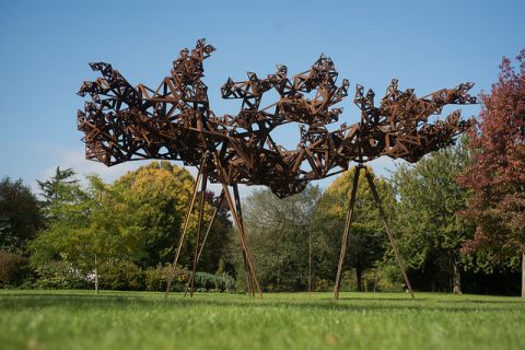 Conrad Shawcross, The Dappled Light of the Sun IV (2015), Victoria Miro, Frieze Sculpture Park 2015, photo Mark Crick, courtesy of Mark Crick - The Art Fund - Frieze