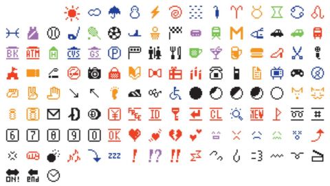 Il set di emoji disegnato da Shigetaka Kurita per la NTT DoCoMo