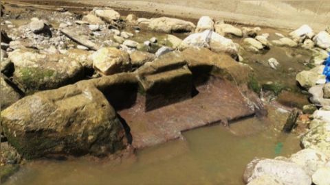 L'altare Inca ancora fra le acque del Vilcanota (foto Dirección Desconcentrada de Cultura del Cusco)