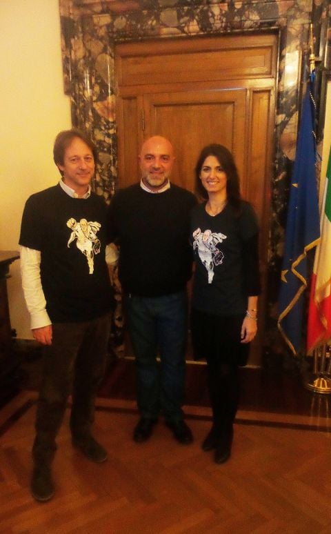 L'assessore Bergamo, Mauro Pallotta e Viriginia Raggi