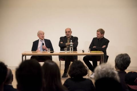 Miroslaw Balka e Joseph Rykwert alla British School at Rome – photo Antonio Palmieri