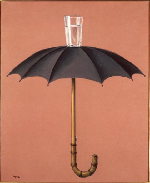 René Magritte, Le vacanze di Hegel, 1958. Olio su tela, 60 x 50 cm, collezione privata © Adagp, Parigi 2016 - Photothèque R. Magritte - Banque d’Images, Adagp, Parigi 2016. Courtesy Centre Pompidou