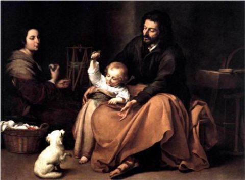 La sacra famiglia, di Esteban Murillo