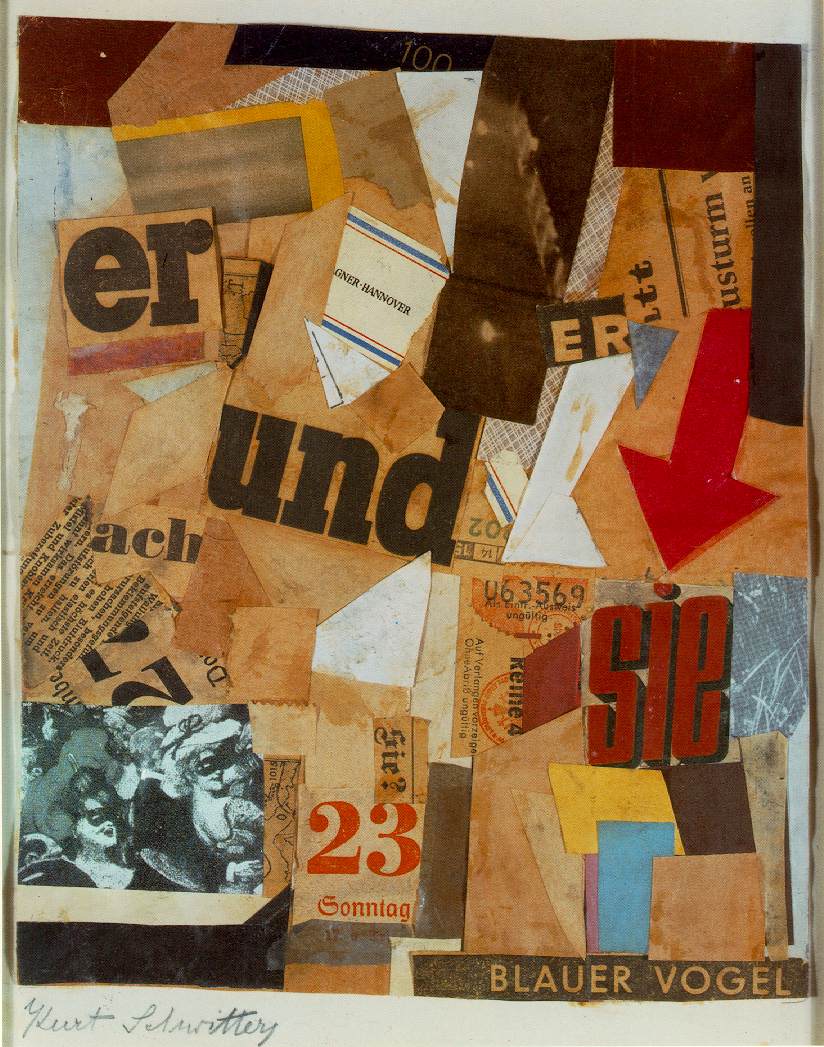 Kurt Schwitters, Blauer Vogel, 1922 ca.